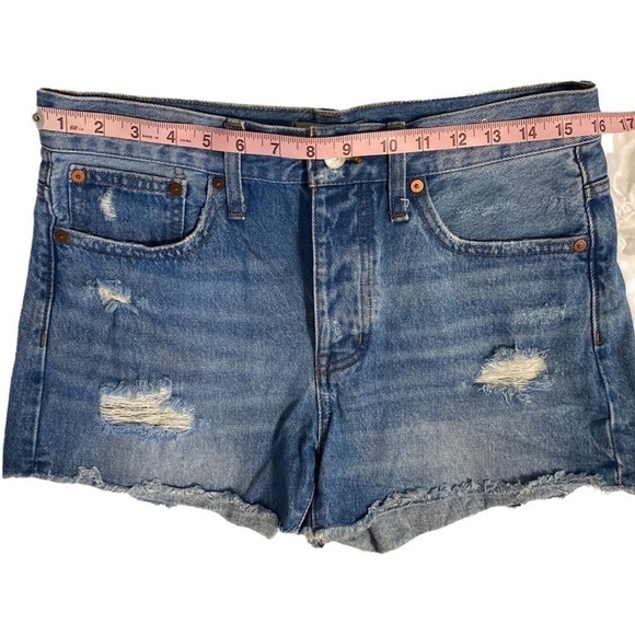Madewell Mid-Rise Button Fly Relaxed Denim Jean Shorts Homecrest Wash Size 26 - Picture 6 of 14